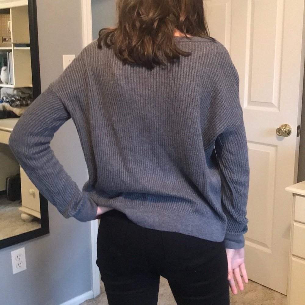 GARAGE blue v-neck sweater, Size M - Picture 2 of 4